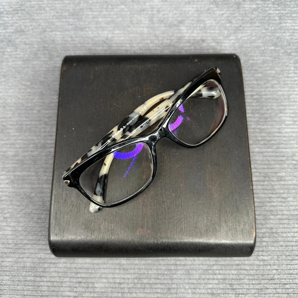 Prada VPR 10R Black Tortoise Shell Cat Eye Eyeglass Frames 53-17-140 Italy Y2k